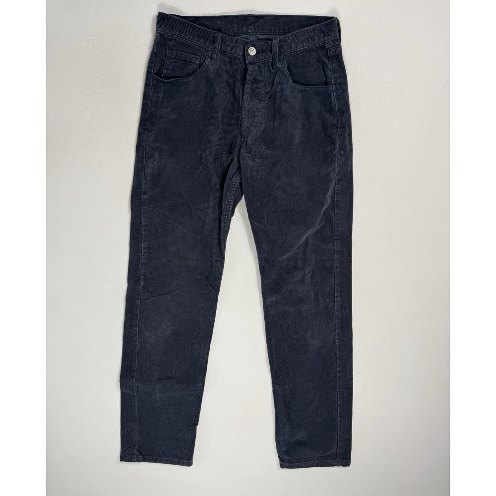 J. Galt Corduroy Pants Womens Small 28x30 Navy Blue Button Fly Low Rise Straight
